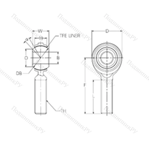 Подшипник скольжения сферический RBT 4E
