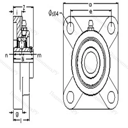 Подшипниковый узел, дюймовая серия UCF 212-36E от производителя  AST