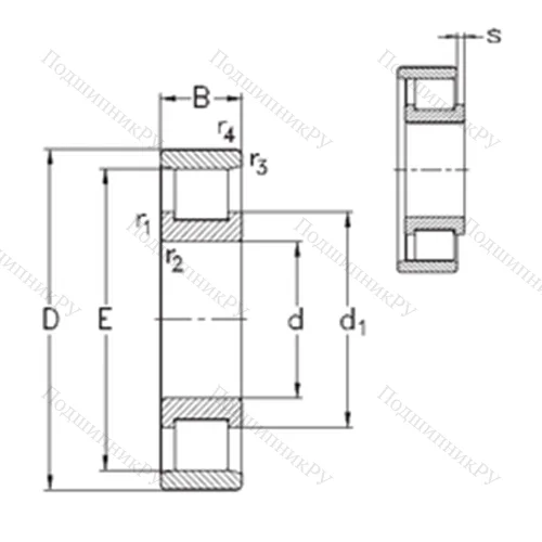 Подшипник роликовый радиальный N 318-E-M 6