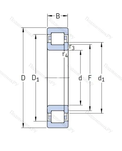 Роликовый цилиндрический подшипник NUP 218 ECP от производителя  SKF