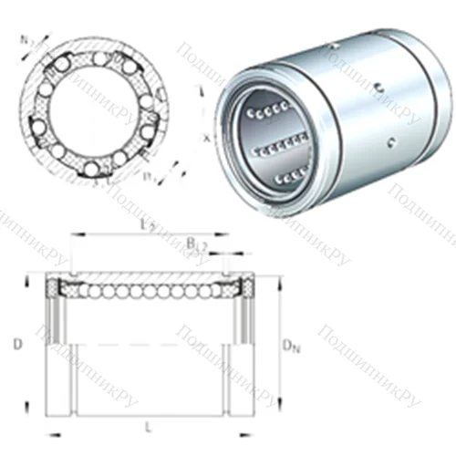 Подшипник шариковый линейный KBS 40-PP-AS от производителя  INA