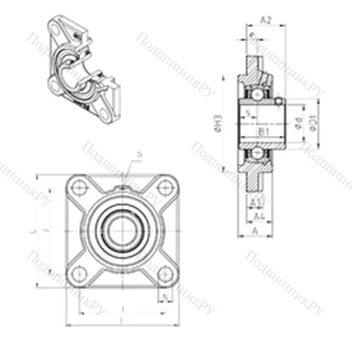 Подшипниковый узел шариковый радиальный UCFS 320 от производителя  SNR