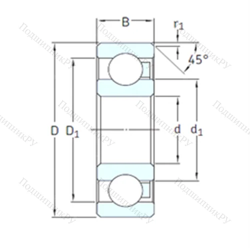 Подшипник шариковый радиальный 16008/HR 22T 2