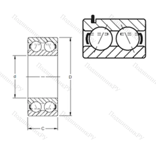 Подшипник шариковый радиально-упорный 5217G PRB