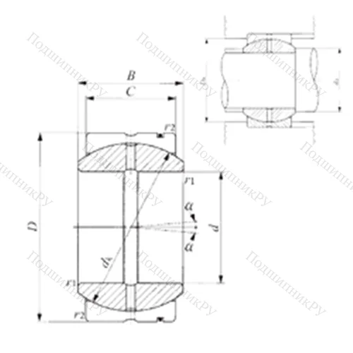 Подшипник скольжения сферический SB 8013070 от производителя  IKO