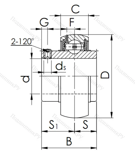 Корпусный подшипник UC 306 (480306 ГОСТ) 1RYEHAN3HU в Нижнем Новгороде