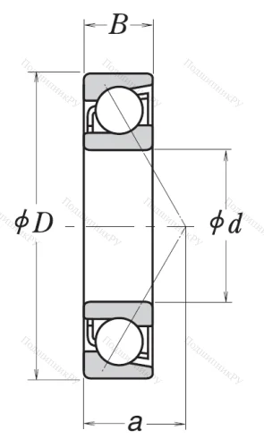Однорядный шариковый подшипник 7307 BW от производителя  NSK