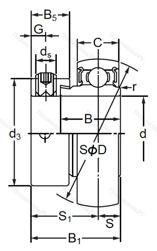 Корпусный подшипник SA 207 (AEL 207) PGOCR45ZP3 в Нижнем Новгороде
