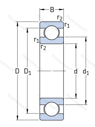 Однорядный шариковый подшипник 16024 от производителя  SKF