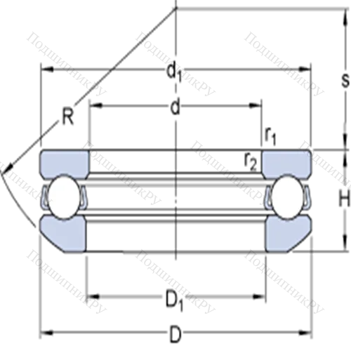 Одинарные упорные шарикоподшипники 53214 + U 214 от производителя  SKF