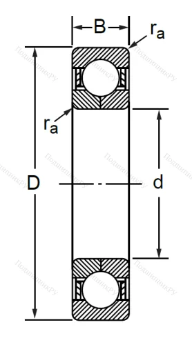 Радиально-упорный шариковый подшипник QJ 307 M (176307 Л ГОСТ) в Нижнем Новгороде