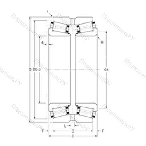 Подшипник роликовый радиально-упорный 200136X/200215G от производителя  Gamet