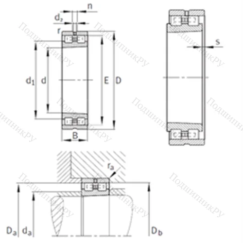 Подшипник роликовый радиальный NN 3016-AS-K-M-SP от производителя  INA