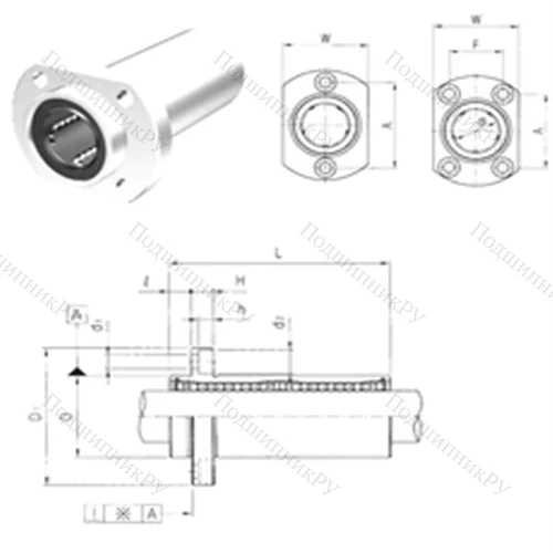 Подшипник шариковый линейный LMHP 30LUU от производителя  Samick
