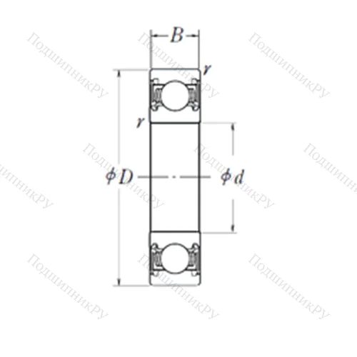 Подшипник шариковый радиальный DG 256821 от производителя  KBC
