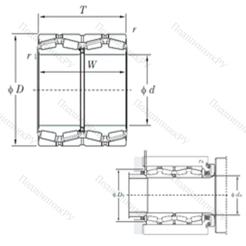 Подшипник роликовый радиально-упорный 37260