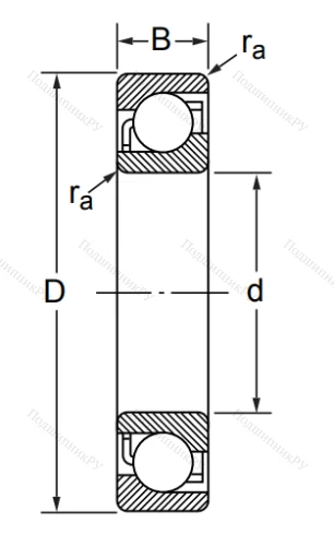 Радиально-упорный шариковый подшипник 7311 ACM/DT (446311 Л ГОСТ) в Нижнем Новгороде