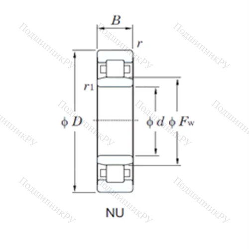Подшипник роликовый радиальный NU 328R