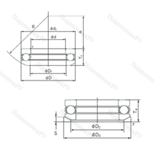 Подшипник шариковый упорный 53418U от производителя  NACHI