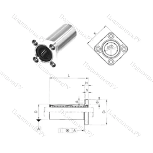 Подшипник шариковый линейный LMK 30LUU от производителя  Samick