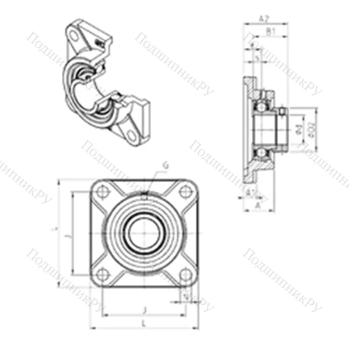 Подшипниковый узел шариковый радиальный ESF 205 от производителя  SNR