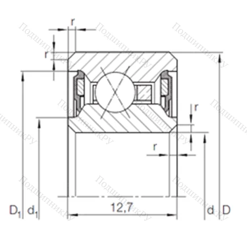 Подшипник шариковый радиально-упорный с четырёхточечным контактом CSXU 065.2RS
