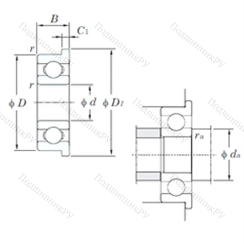 Подшипник шариковый радиальный MLF 4007 от производителя  KOYO