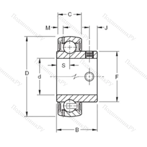 Подшипник шариковый радиальный GYAE 40RRB
