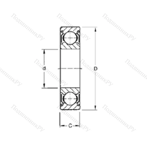 Подшипник шариковый радиальный W 6204-ZZ