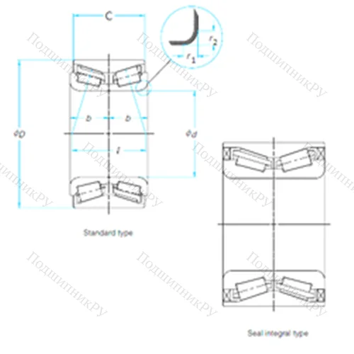 Подшипник роликовый радиально-упорный 517008
