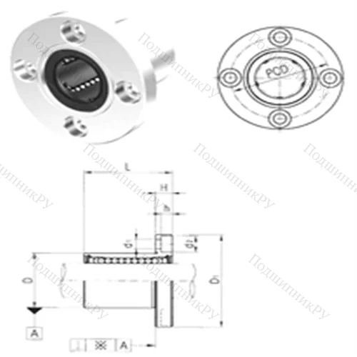 Подшипник шариковый линейный LMEF 25 от производителя  Samick