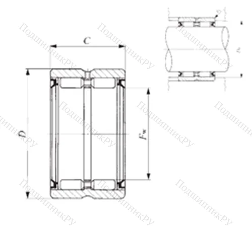 Подшипник игольчатый радиальный GBR 122016 UU от производителя  IKO