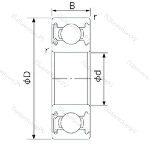 Подшипник шариковый радиальный 62/28NKE