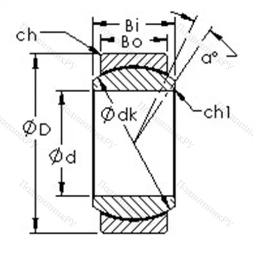Подшипник скольжения сферический GEG 6C от производителя  AST