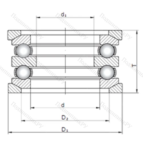 Подшипник шариковый упорный 54313U+U 313