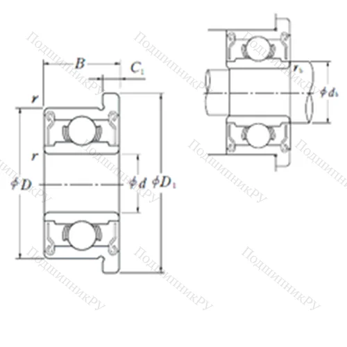 Подшипник шариковый радиальный F 607DD
