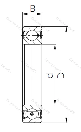 Шариковый однорядный подшипник 1000815 2RS (61815 2RS) в Нижнем Новгороде