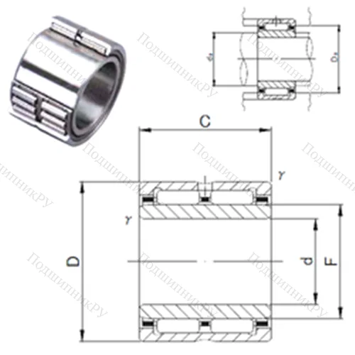 Подшипник игольчатый радиальный NA 6909 от производителя  JNS