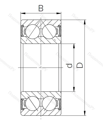 Радиально-упорный шариковый подшипник 3056305 2RS (3305 2RS) в Нижнем Новгороде