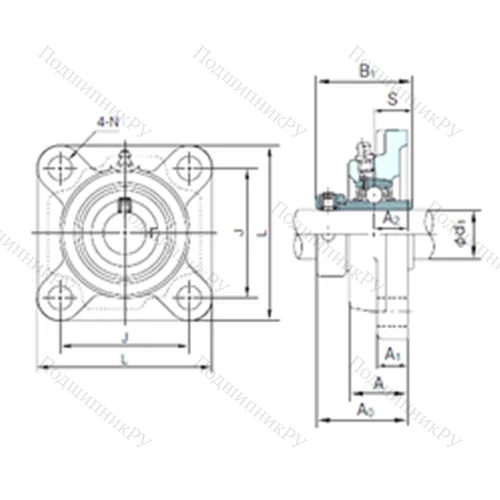 Подшипниковый узел шариковый радиальный UGF 207 от производителя  NACHI