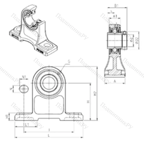 Подшипниковый узел шариковый радиальный EXPH 202 от производителя  SNR