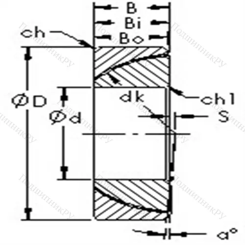 Подшипник скольжения сферический GAC 80N