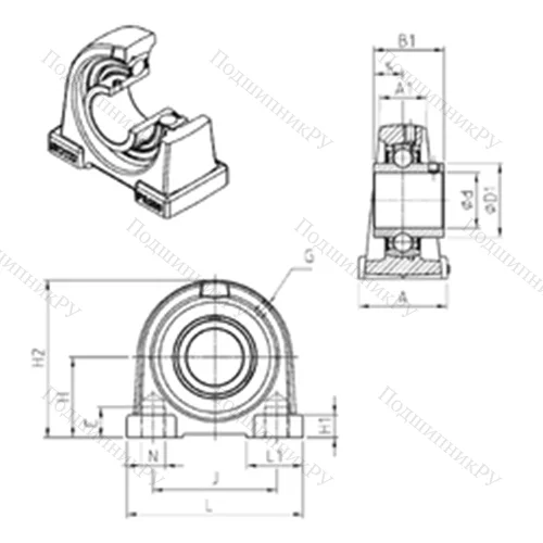 Подшипниковый узел шариковый радиальный UCPA 208 от производителя  SNR Подшипниковый узел шариковый радиальный UCPA 208 от производителя  SNR