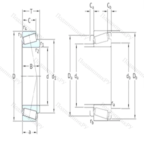 Подшипник роликовый радиально-упорный T 4DB 180