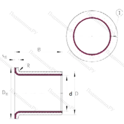 Подшипник скольжения EGF 25215-E 40 от производителя  INA