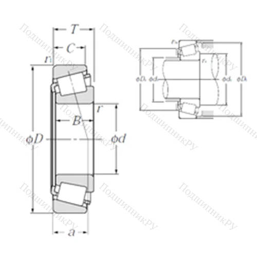 Подшипник роликовый радиально-упорный 4T-25590/25522 от производителя  NTN