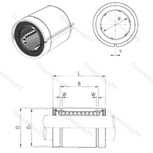 Подшипник шариковый линейный LM 10UUAJ от производителя  Samick