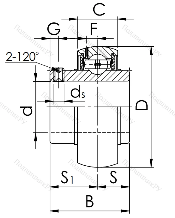 Корпусный подшипник UC 214 (480214 ГОСТ) в Нижнем Новгороде