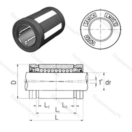 Подшипник шариковый линейный LMBS 16UU от производителя  Samick