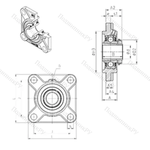 Подшипниковый узел шариковый радиальный UKFS 312H от производителя  SNR
